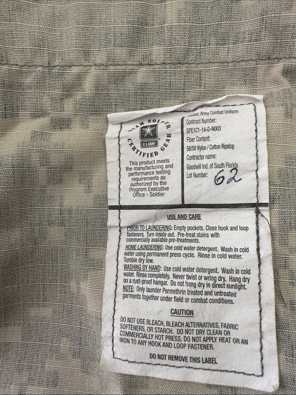 Team Soldier Certified Gear Men's large Digital Camo Cargo trouser - Green/Tan - Picture 8 of 8